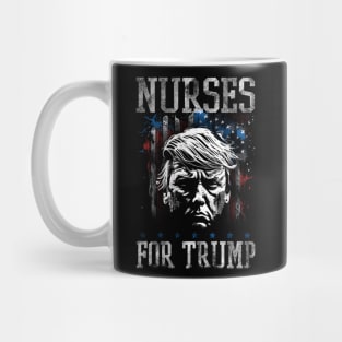 Nurses For Trump 2024 American Flag Mug